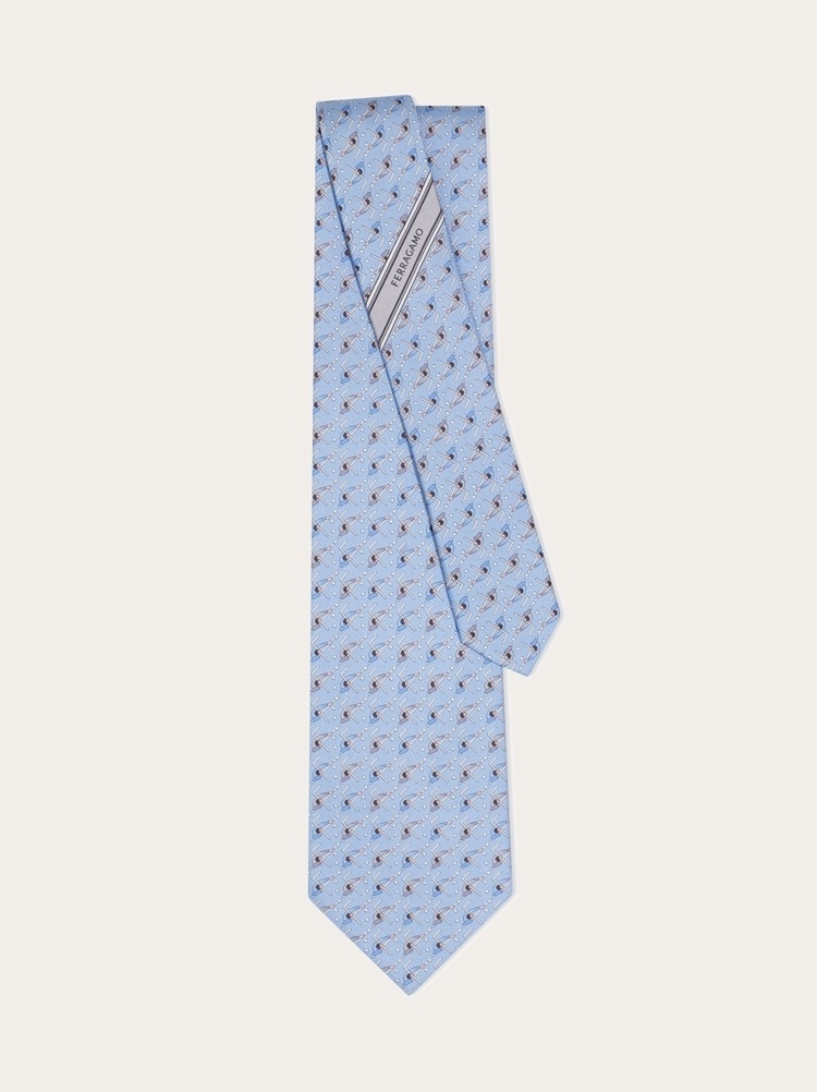 Billiard print silk tie Gallery image 3