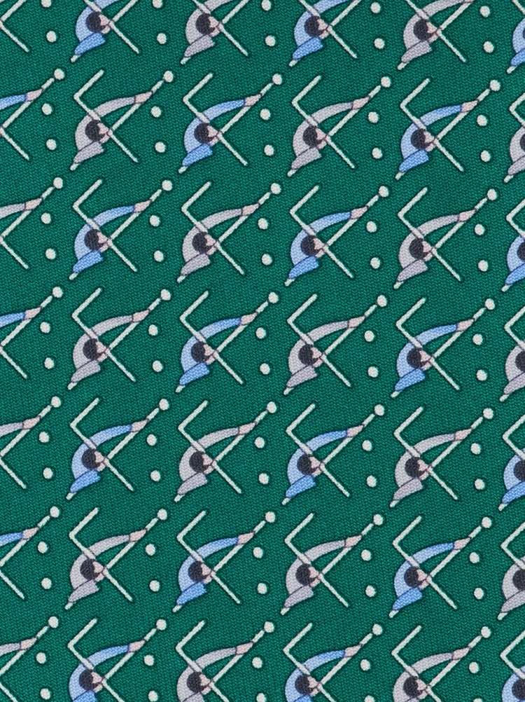 Billiard print silk tie Gallery image 2