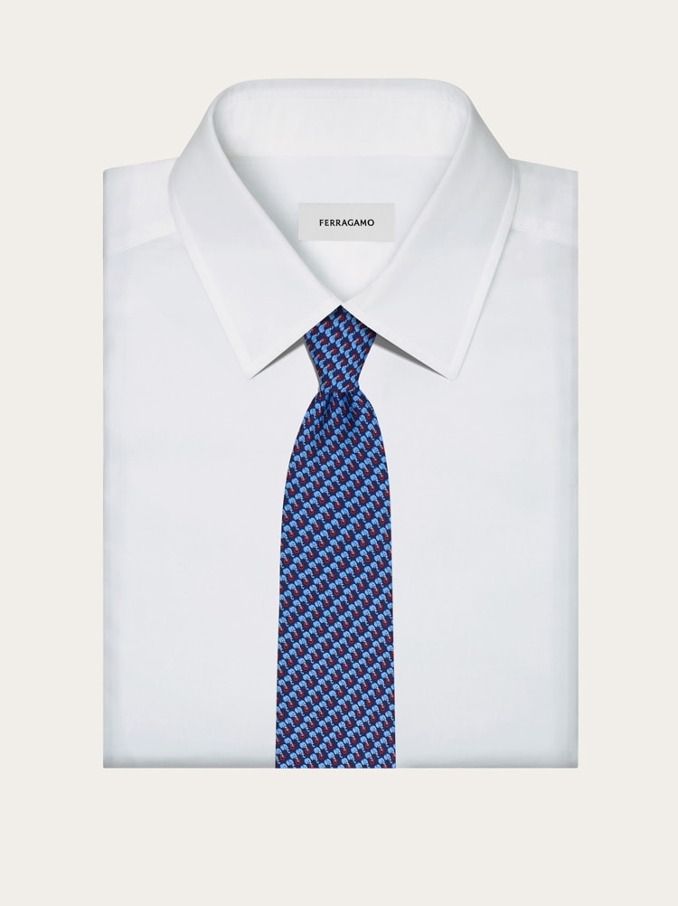 Elephant print silk tie Gallery image 4