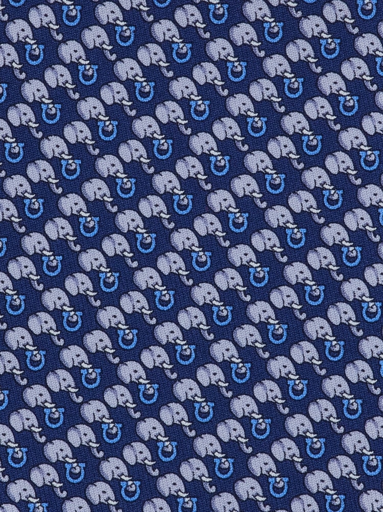 Elephant print silk tie Gallery image 2