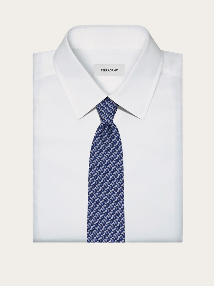 Elephant print silk tie Gallery image 4