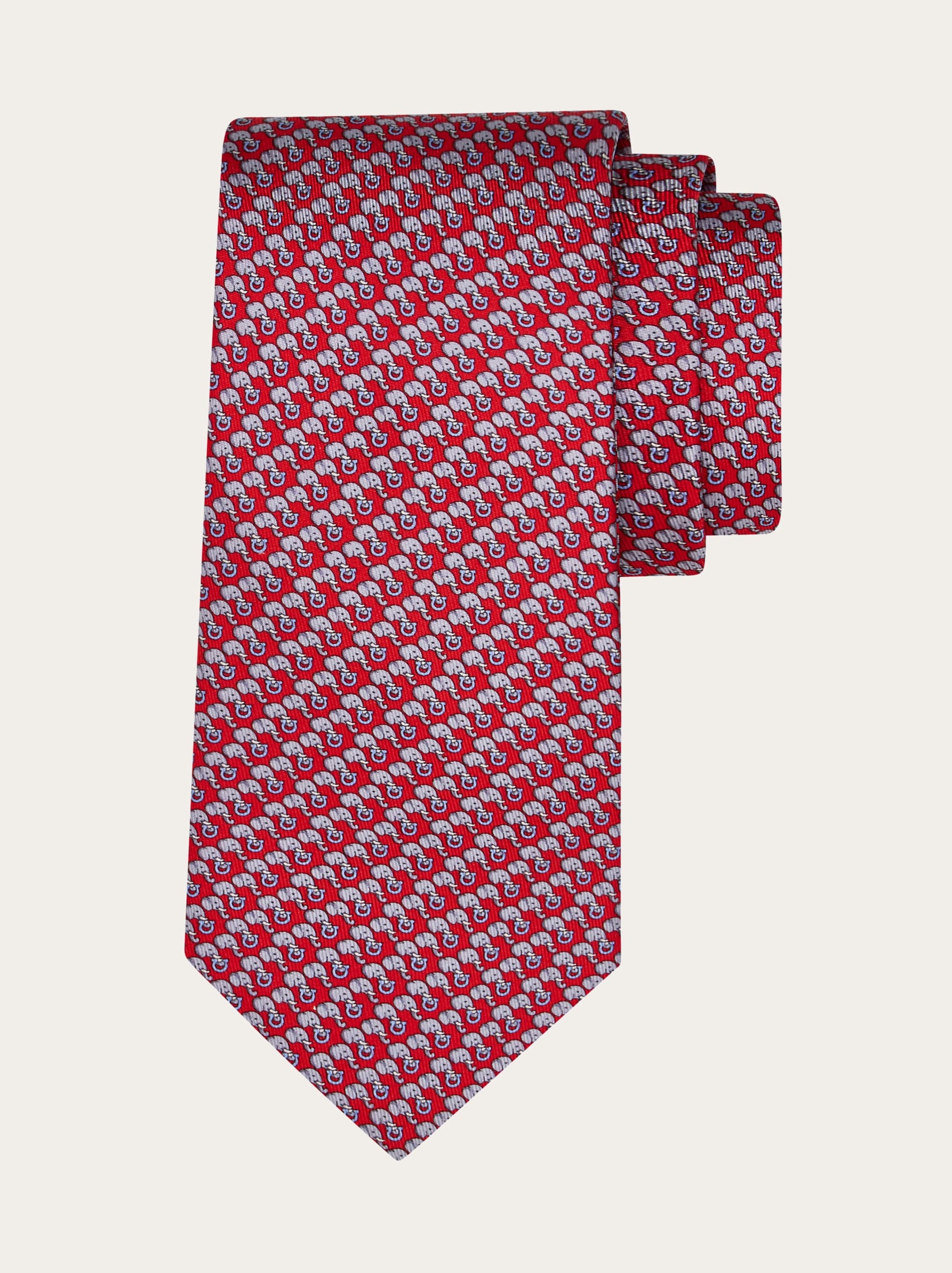 Elephant print silk tie - Men | Ferragamo