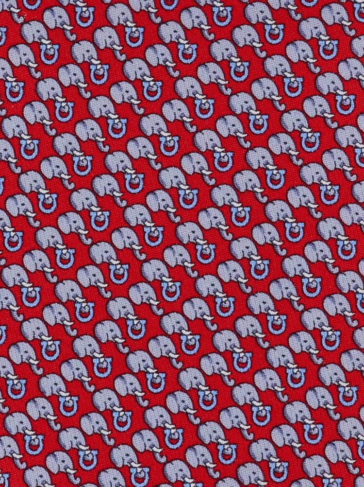 Elephant print silk tie Gallery image 2