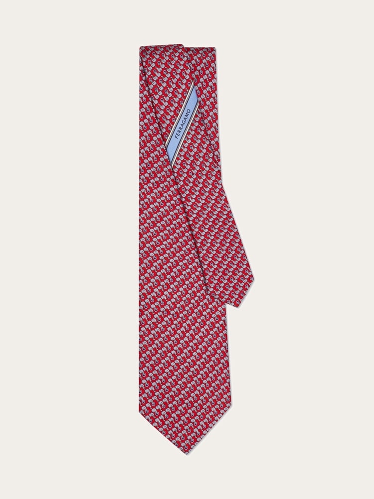 Elephant print silk tie Gallery image 3
