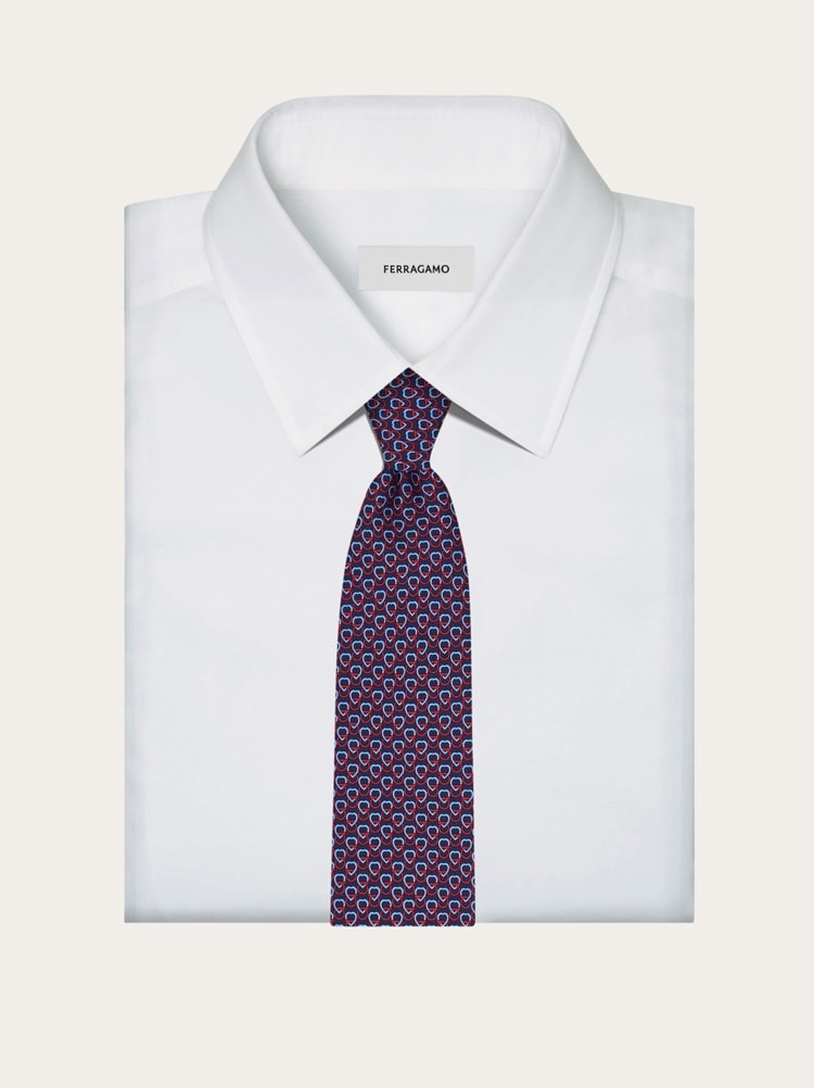 Hearts print silk tie Gallery image 4