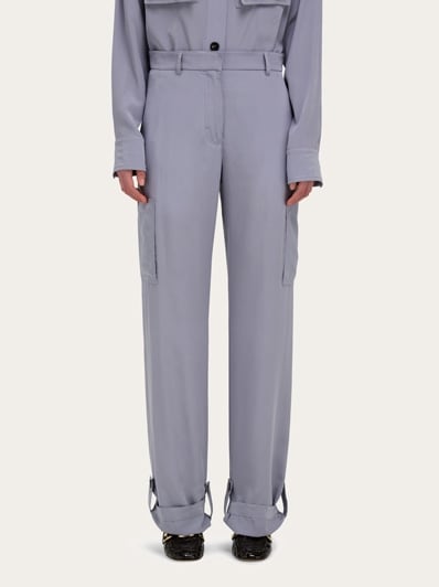 【送料&関税込】Ferragamo Silk And Linen Trousers Salvatore Ferragamo Silk and Linen Wide Pants women