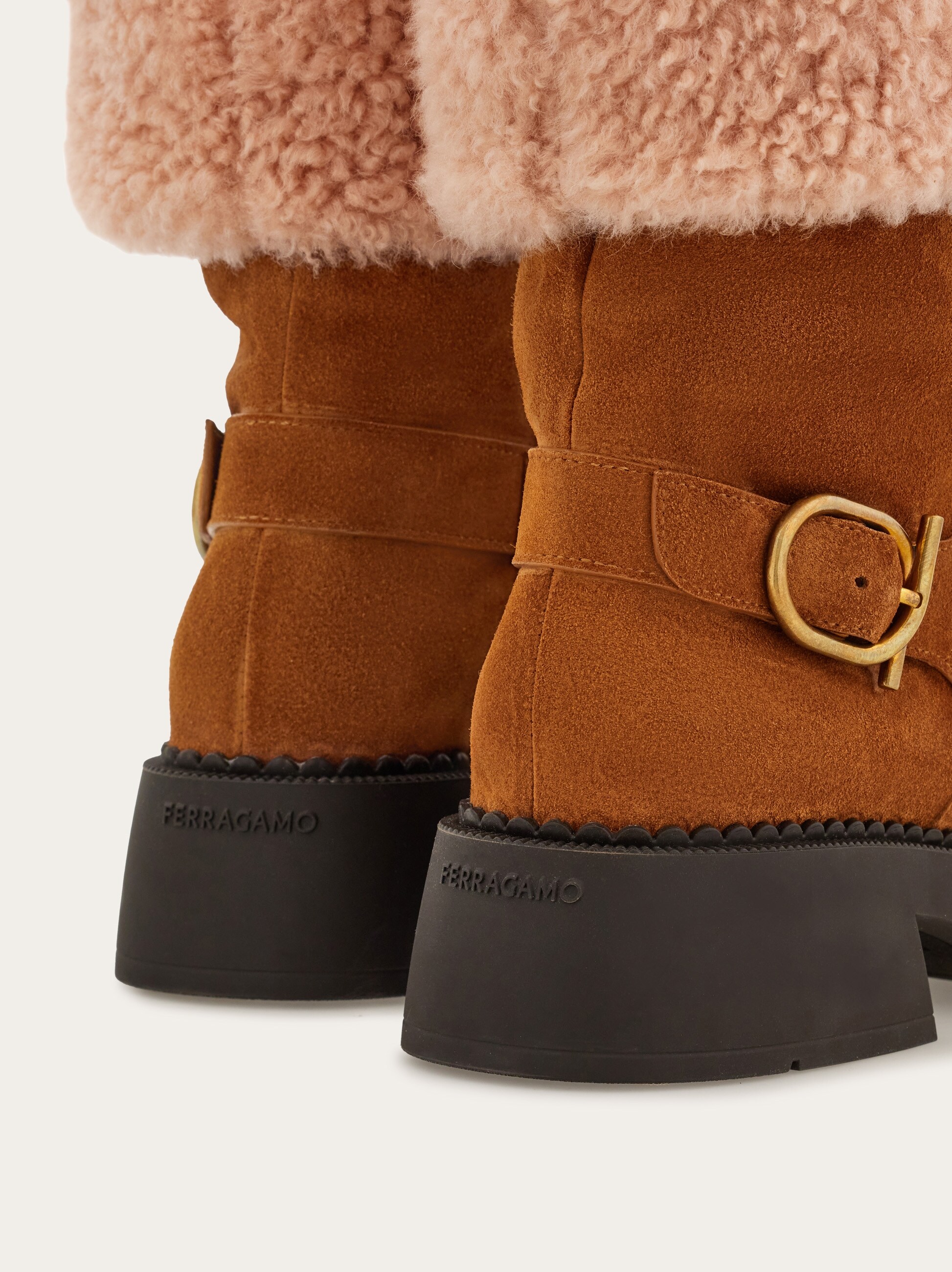 SALVATORE FERRAGAMO Saul Shearling Lined Boots FERRAGAMO shearling-lined ankle boots Black Salvatore Ferragamo main image 3