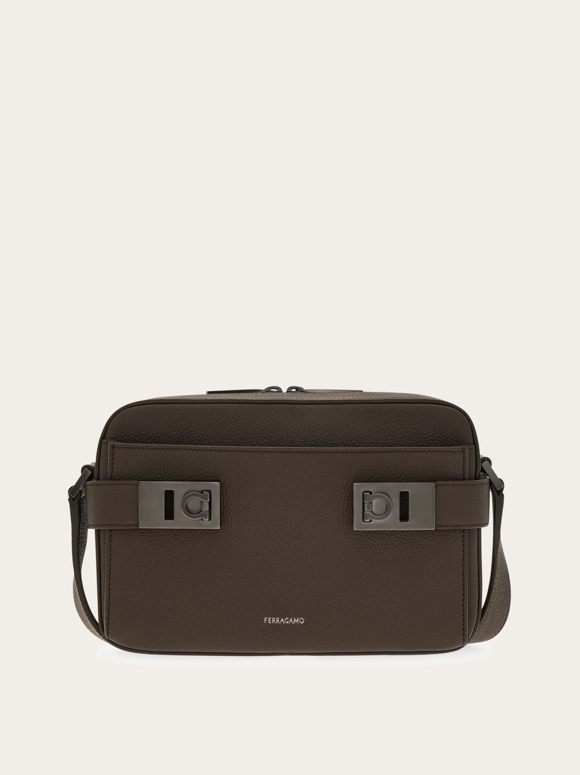 East-West crossbody bag with Hug buckle - Men | Ferragamo