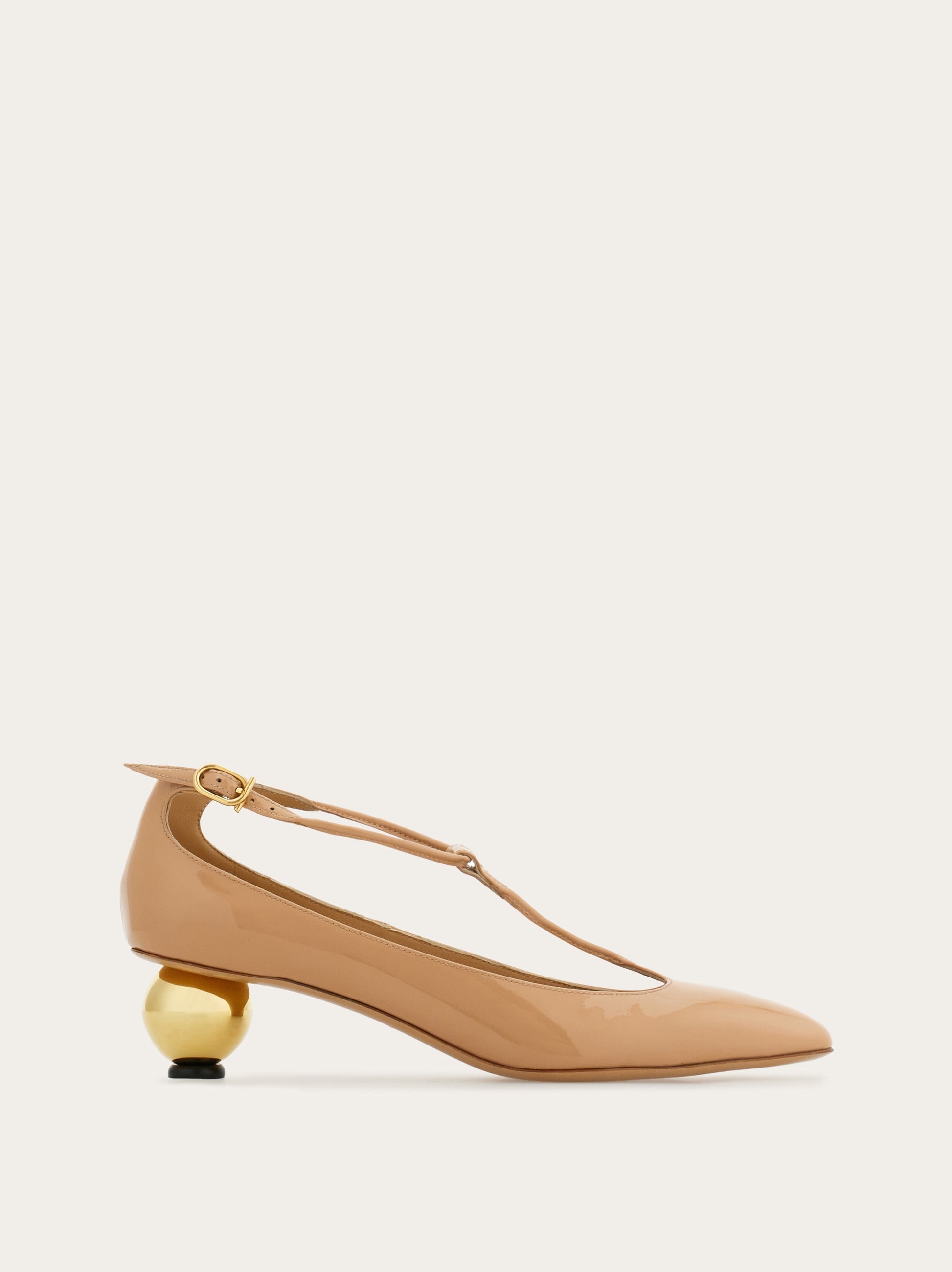 【FERRAGAMO】Spherical heel T-strap pump Vara pump - Women | Ferragamo