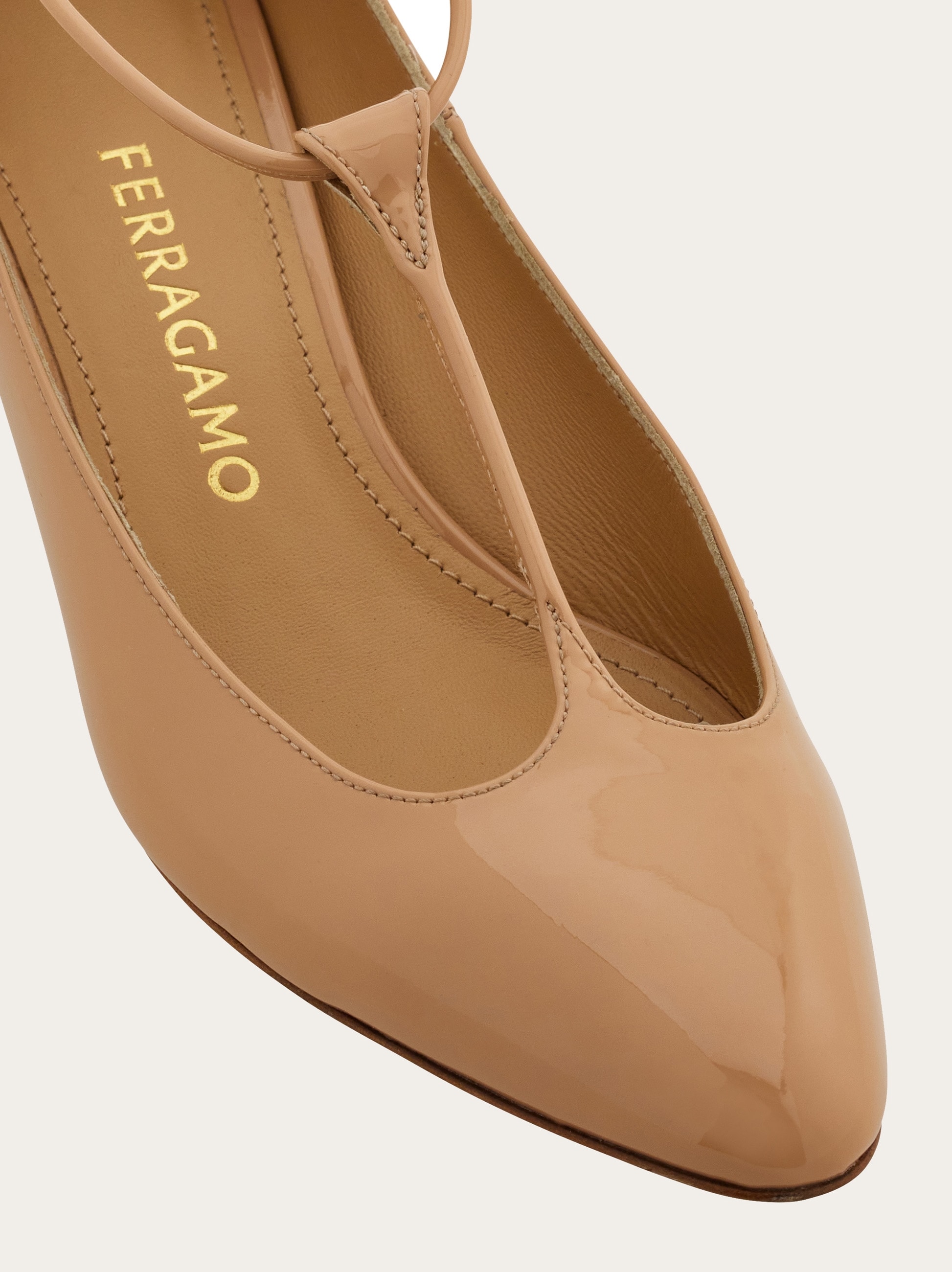 Spherical heel T-strap pump - Women | Ferragamo
