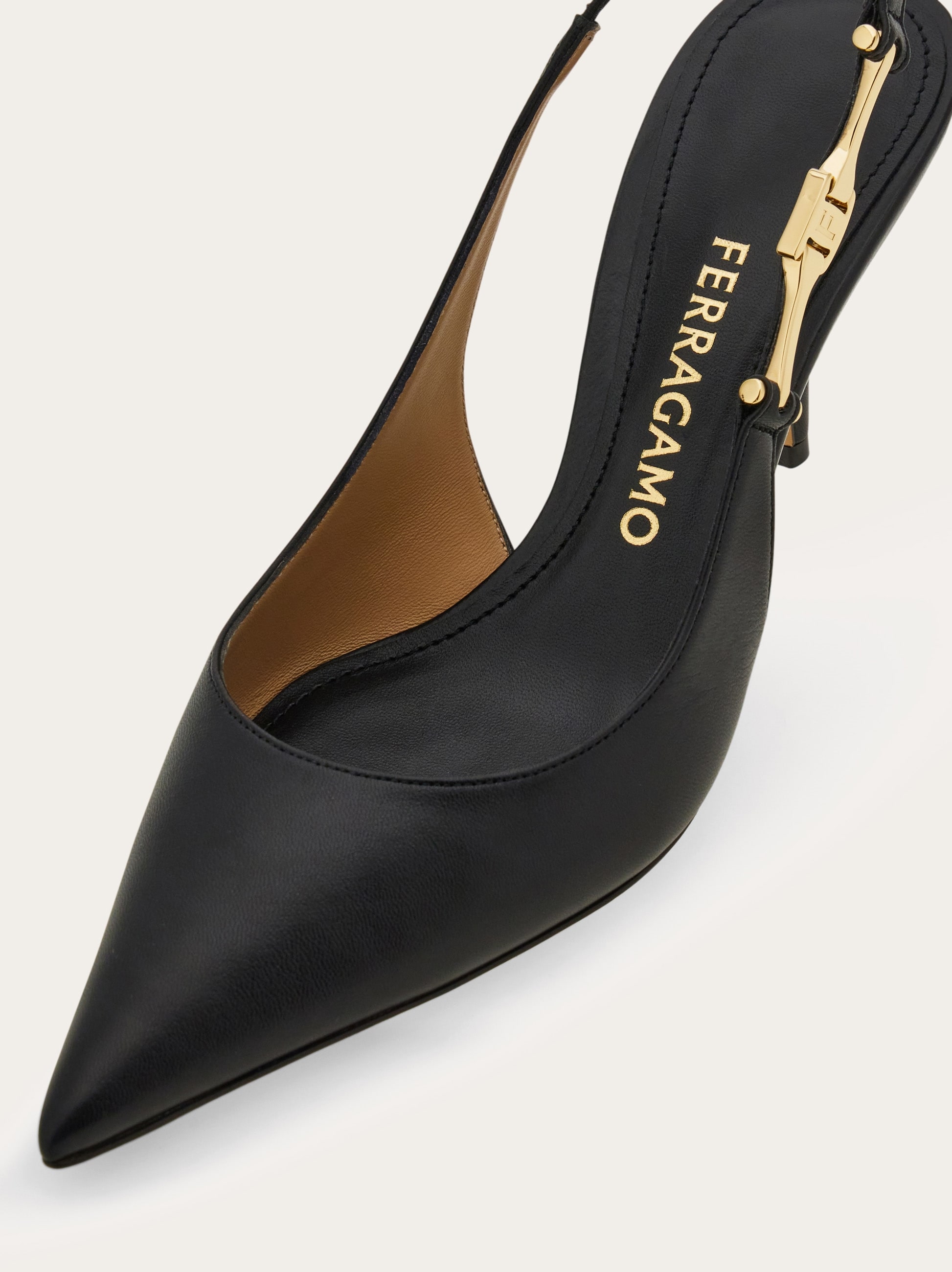 サンダル・ミュール FERRAGAMO TALLY 70\nSling Pump\nHEEL\n7.0\nMID (5 - <8 Cm) F buckle slingback pump - Women | Ferragamo