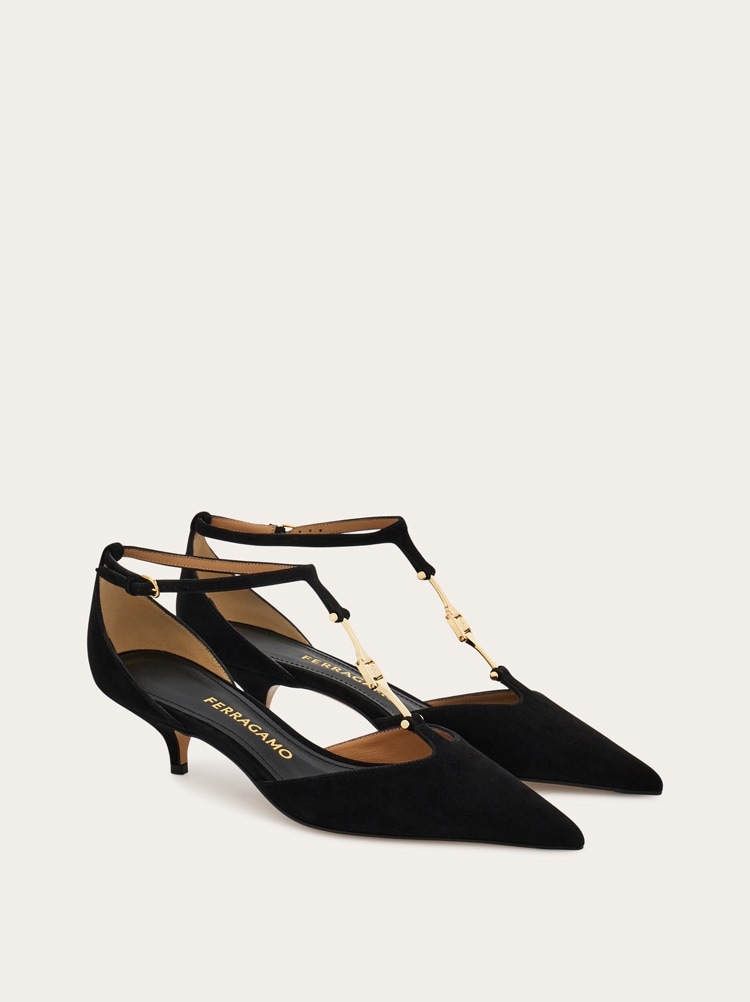 パンプス FERRAGAMO TRACI 40\nT-Strap Pump\nHEEL\n4.0\nLOW (2 - <5 Cm) F buckle T-strap pump - Women | Ferragamo