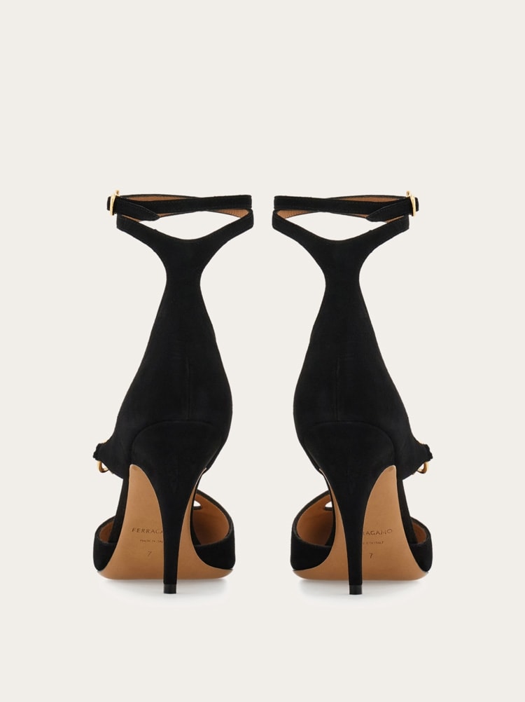 Peep-toe pump with Gancini detail Gallery image 5
