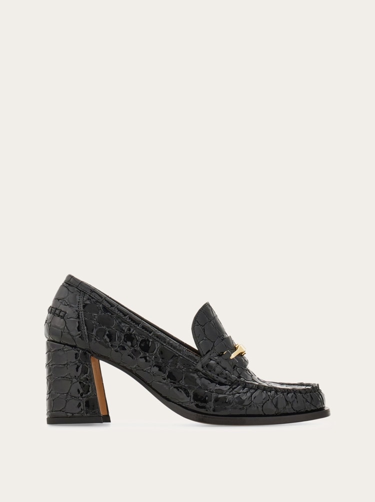 F buckle heeled loafer Gallery image 1