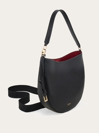 正規店買付【FERRAGAMO】ブラウン スエード ホーボーバッグ North-South hobo bag (M) - Women | Ferragamo