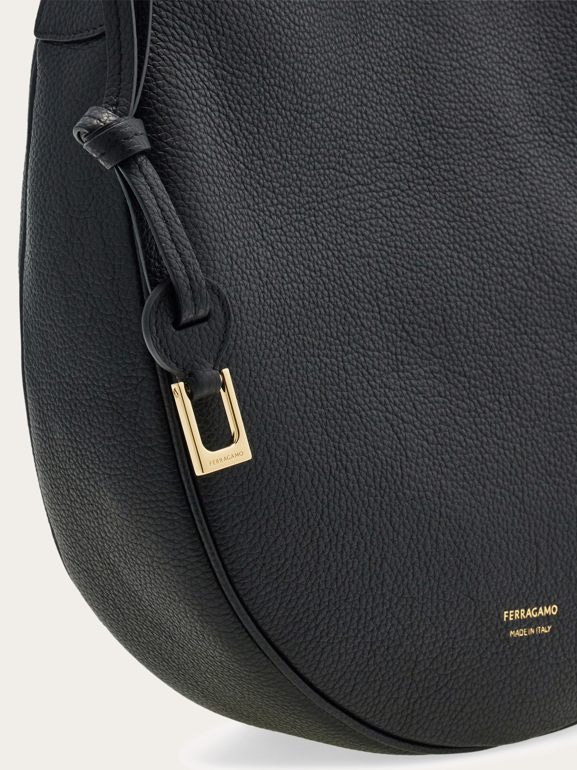 ショルダーバッグ・ポシェット Salvatore Ferragamo Black Leather Medium Smile Shoulder Bag FERRAGAMO Hobo Smile Shoulder Bag | Shopbop