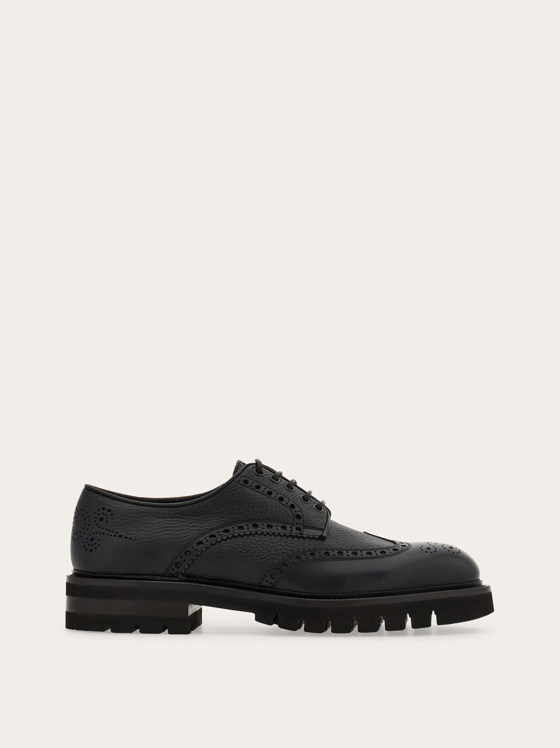 Salvatore Ferragamo Black Leather Brogue Derby Shoes Salvatore Ferragamo Dress Shoes Mens 8.5 C Black Leather  main image 4
