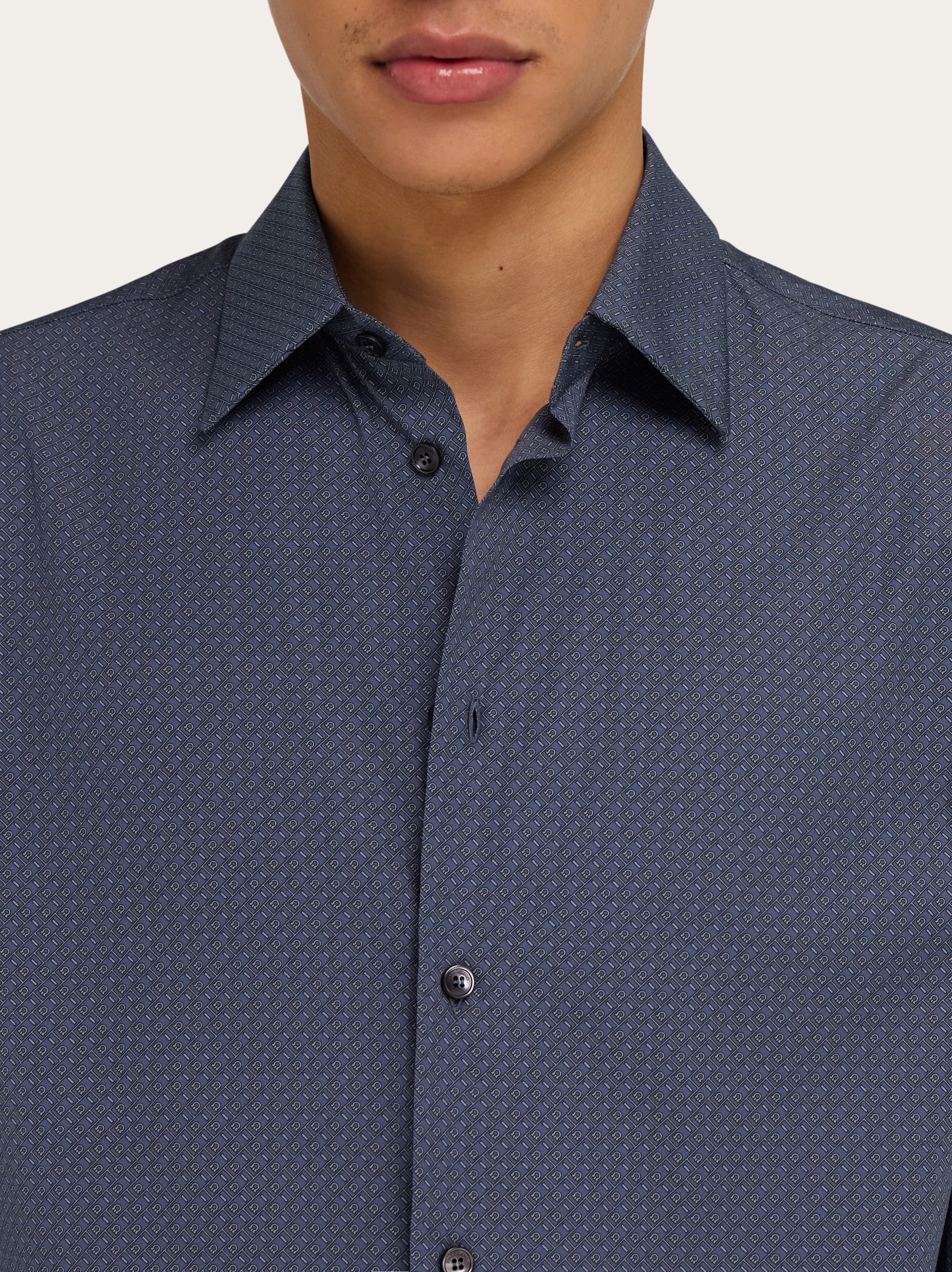 Micro-patterned shirt - Men | Ferragamo