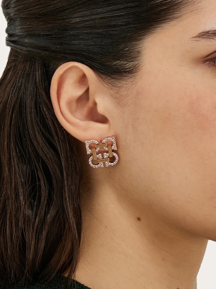 Pendientes Four Gancini con cristales Gallery image 4