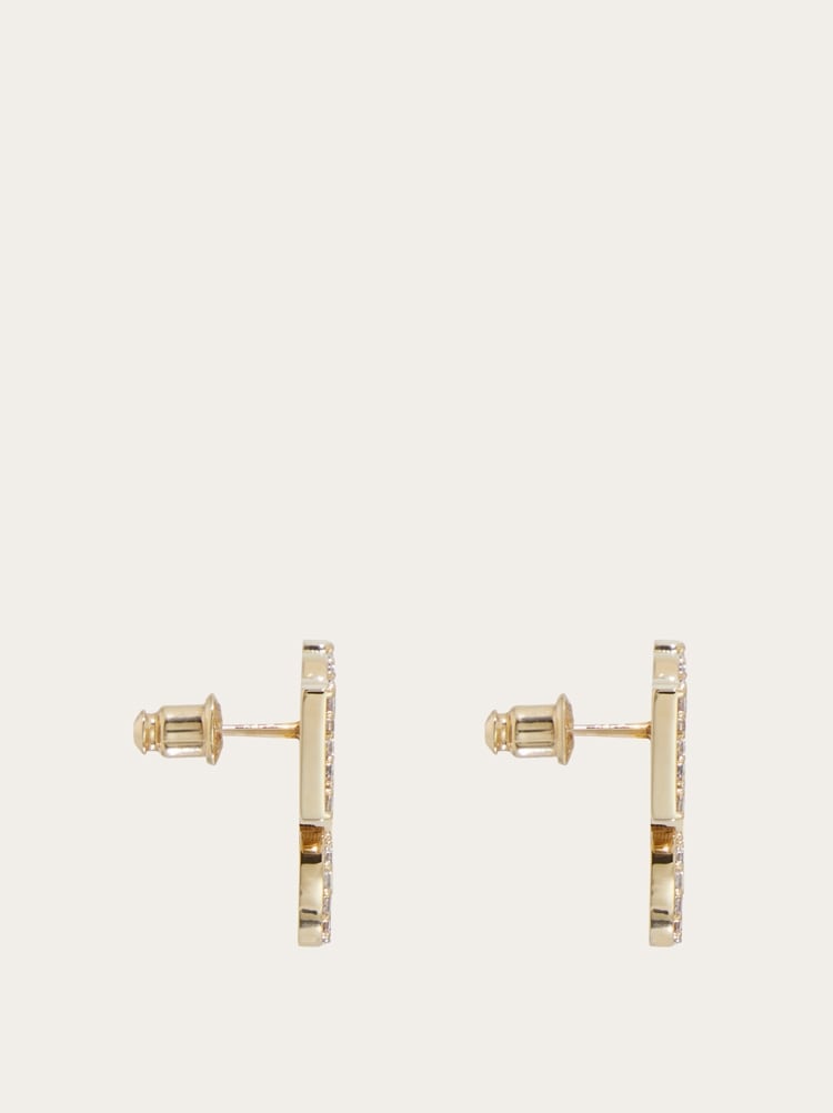 Crystal embellished four Gancini clip on earrings Gallery image 3