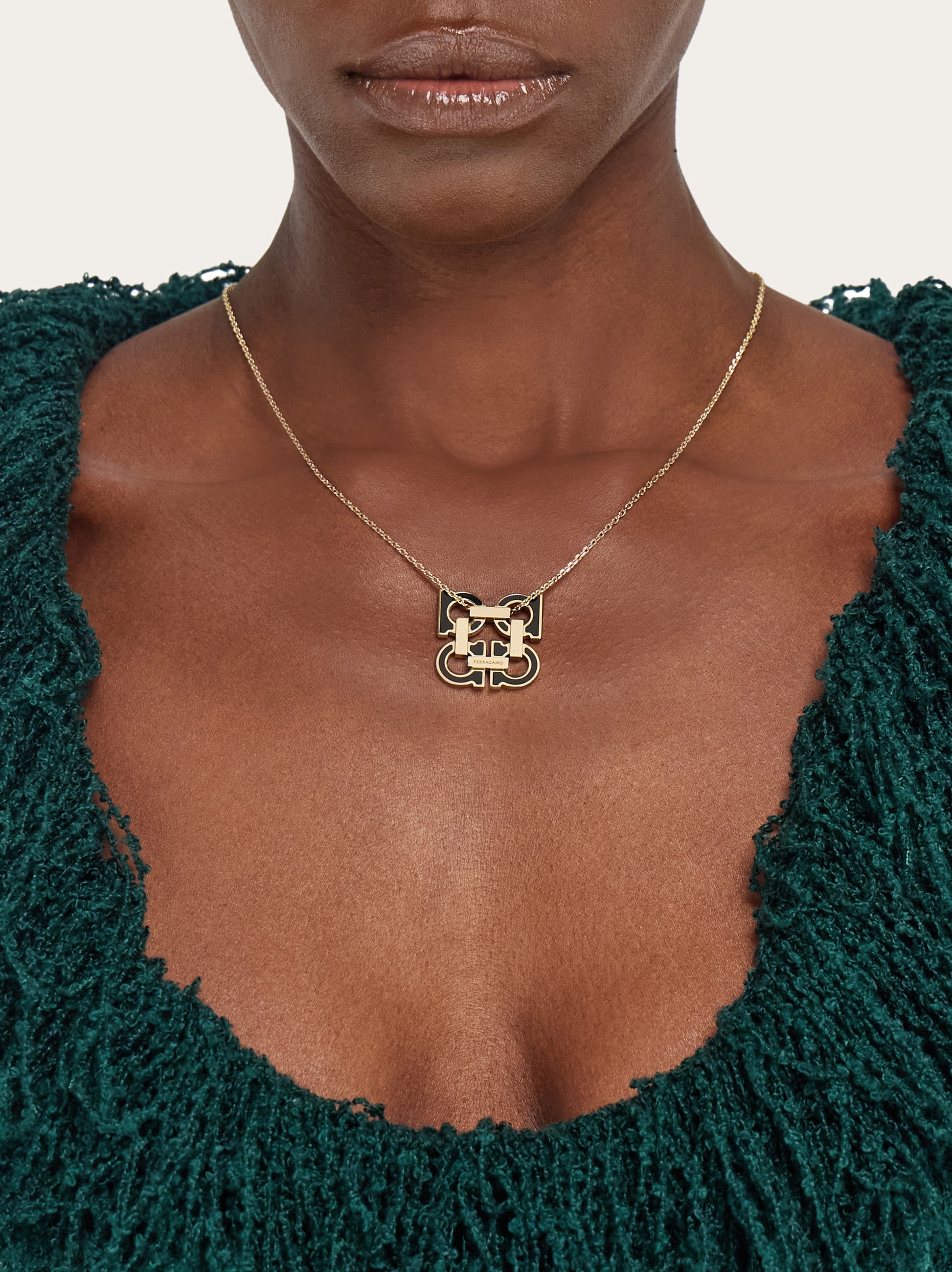 Four Gancini pendant necklace - Women | Ferragamo
