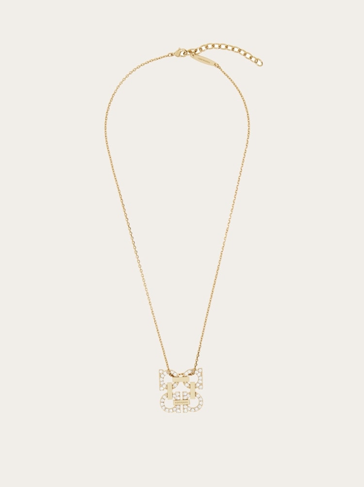Crystal embellished four Gancini pendant necklace Gallery image 1
