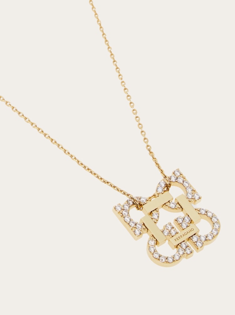 Crystal embellished four Gancini pendant necklace Gallery image 2