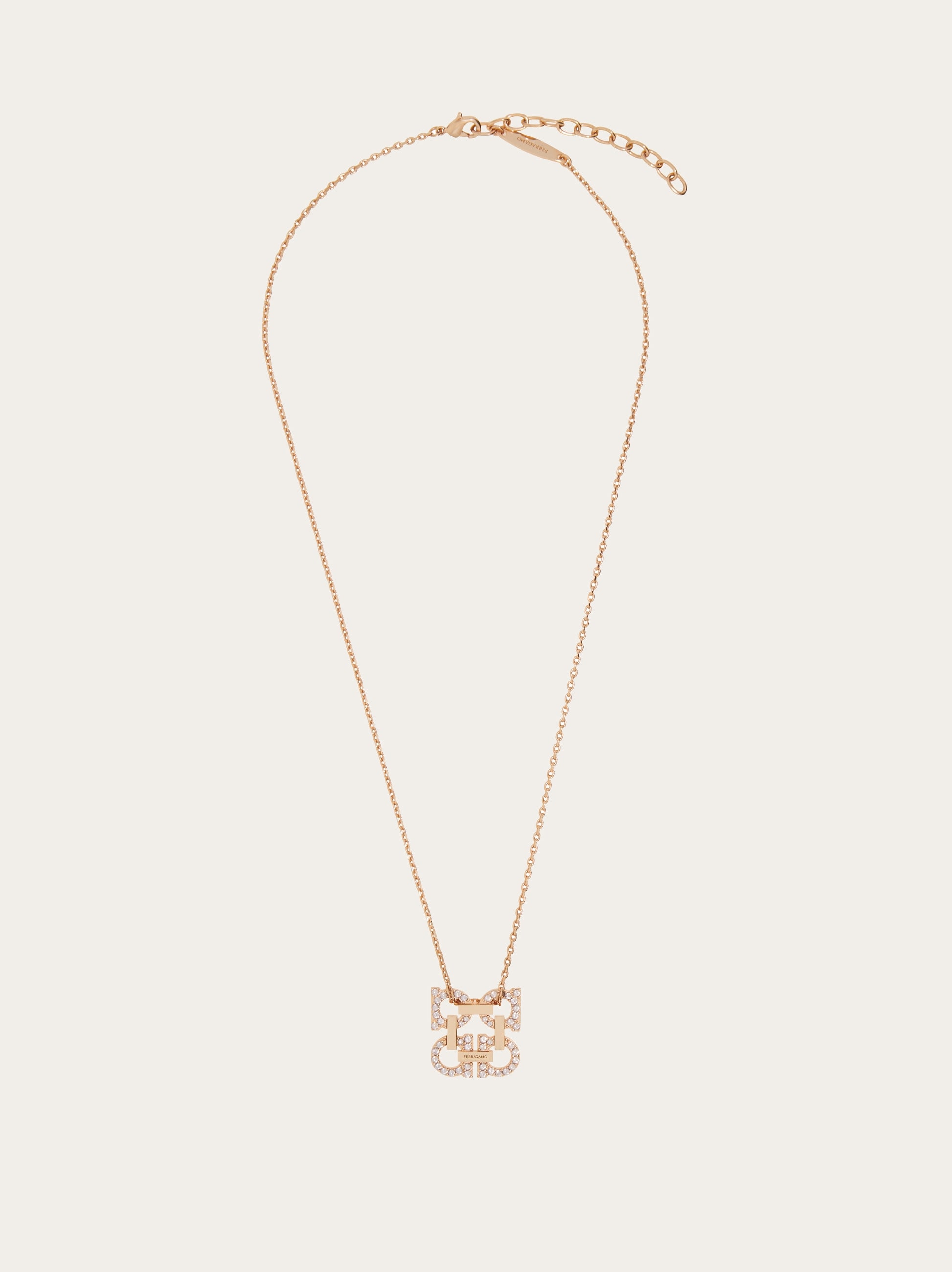 【FERRAGAMO】GANCINI CRYSTALS NECKLACE Gancini crystals necklace - S - Women | Ferragamo