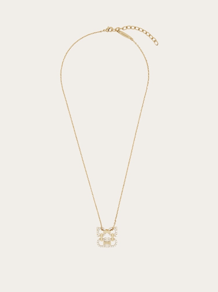 Crystal embellished four Gancini pendant necklace Gallery image 1