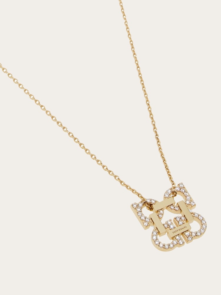 Crystal embellished four Gancini pendant necklace Gallery image 2
