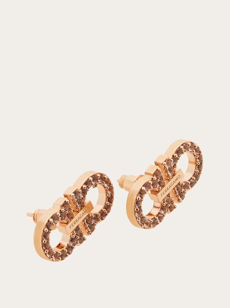 Pendientes doble Gancini con cristales Gallery image 2