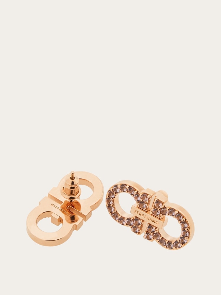 Pendientes doble Gancini con cristales Gallery image 5