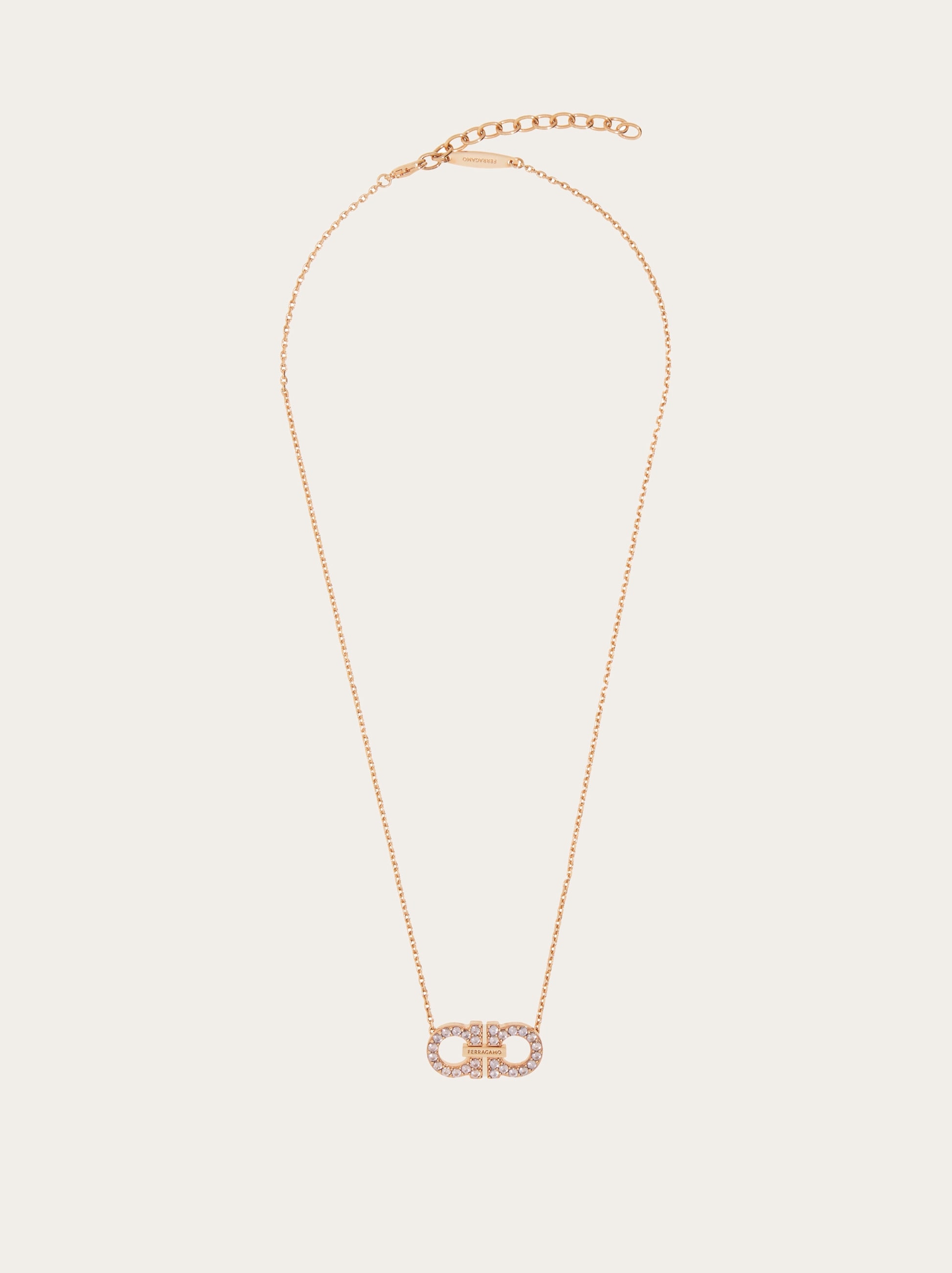 [Ferragamo] ネックレス Small Gancini Crystals Necklace Gancini crystals necklace - L - Women | Ferragamo