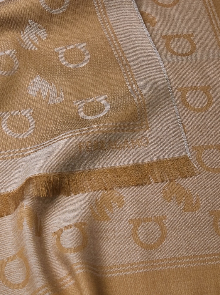 고양이 모티프 자카드 스톨 Gallery image 2