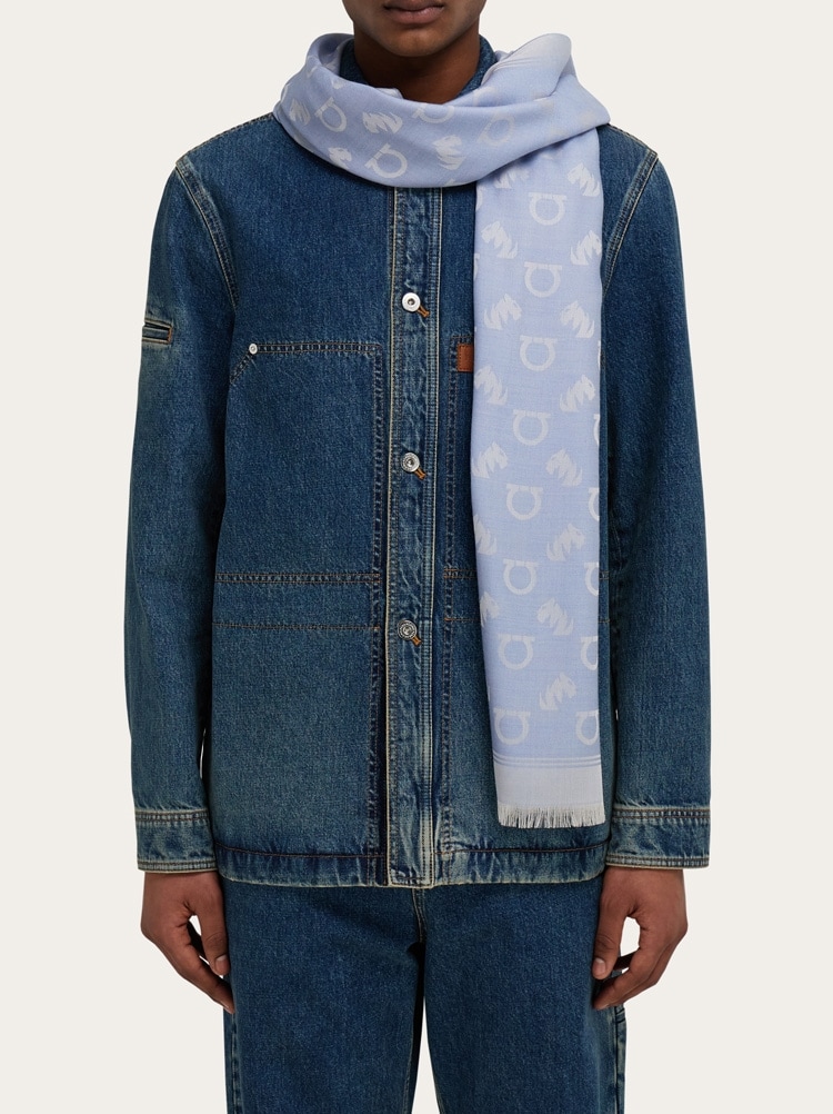 고양이 모티프 자카드 스톨 Gallery image 3