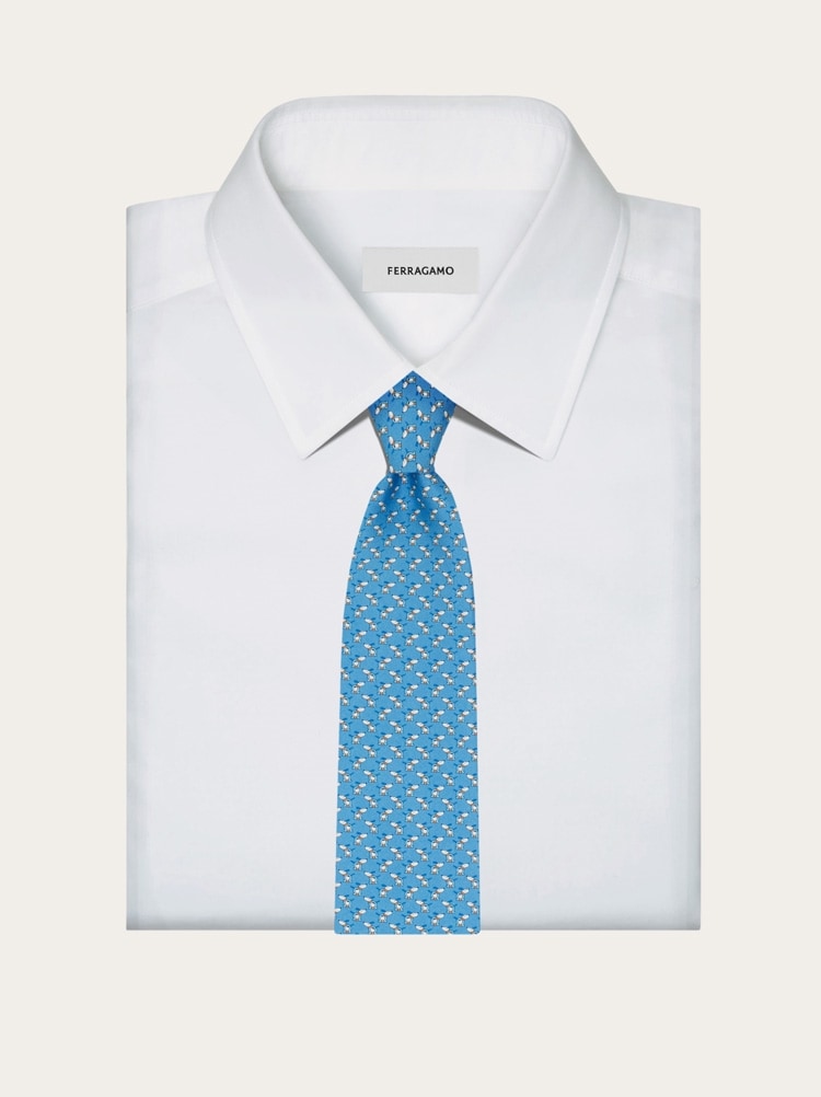 Printed silk tie with dogs and Gancios Gallery image 4