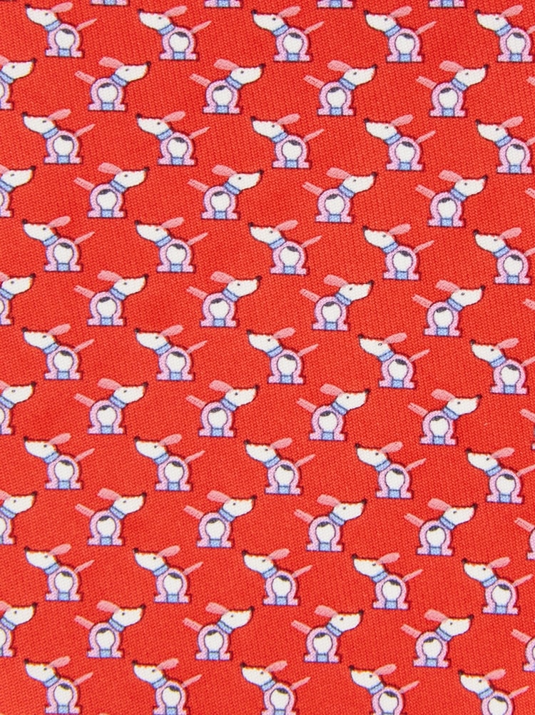 Corbata de seda estampado perritos Gallery image 2