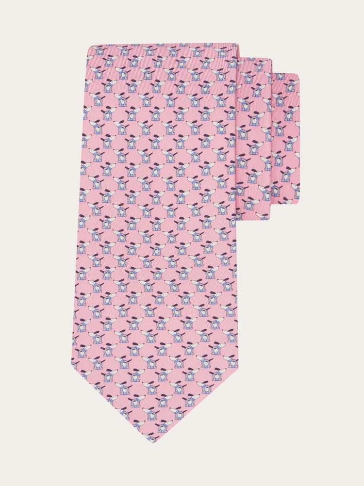Printed silk tie with dogs and Gancios Gallery image 1