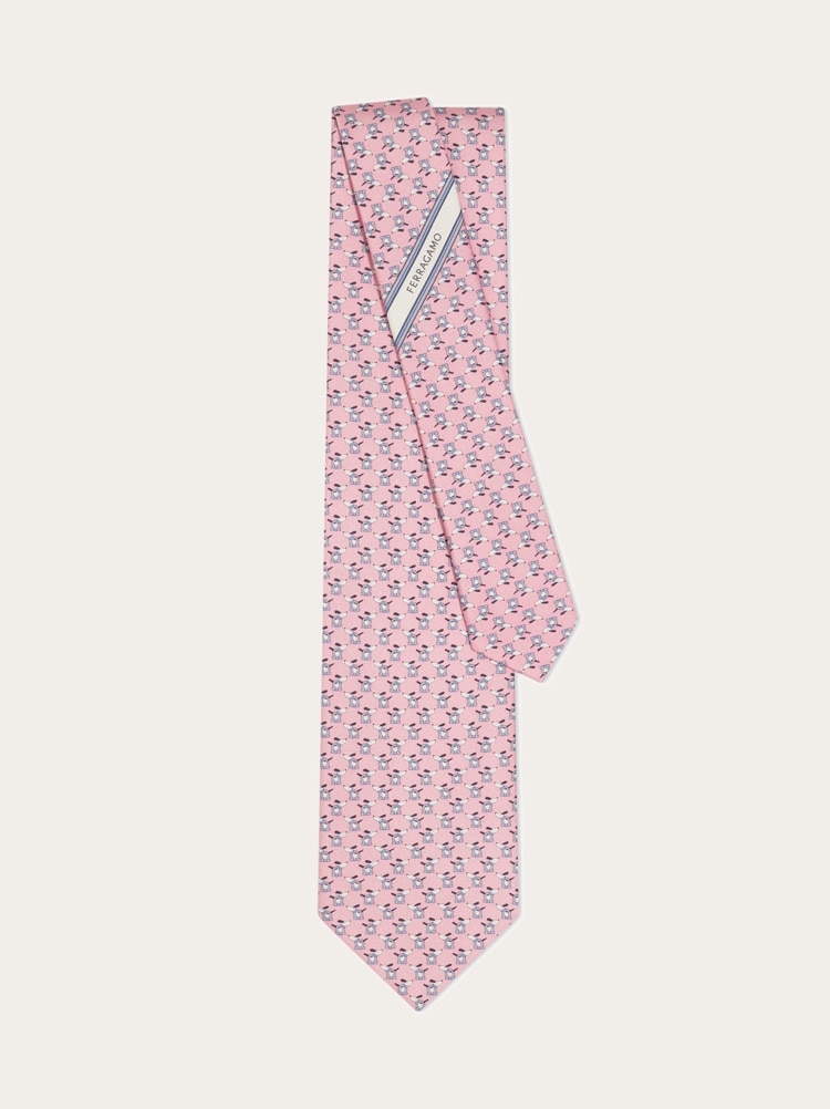 Printed silk tie with dogs and Gancios Gallery image 3