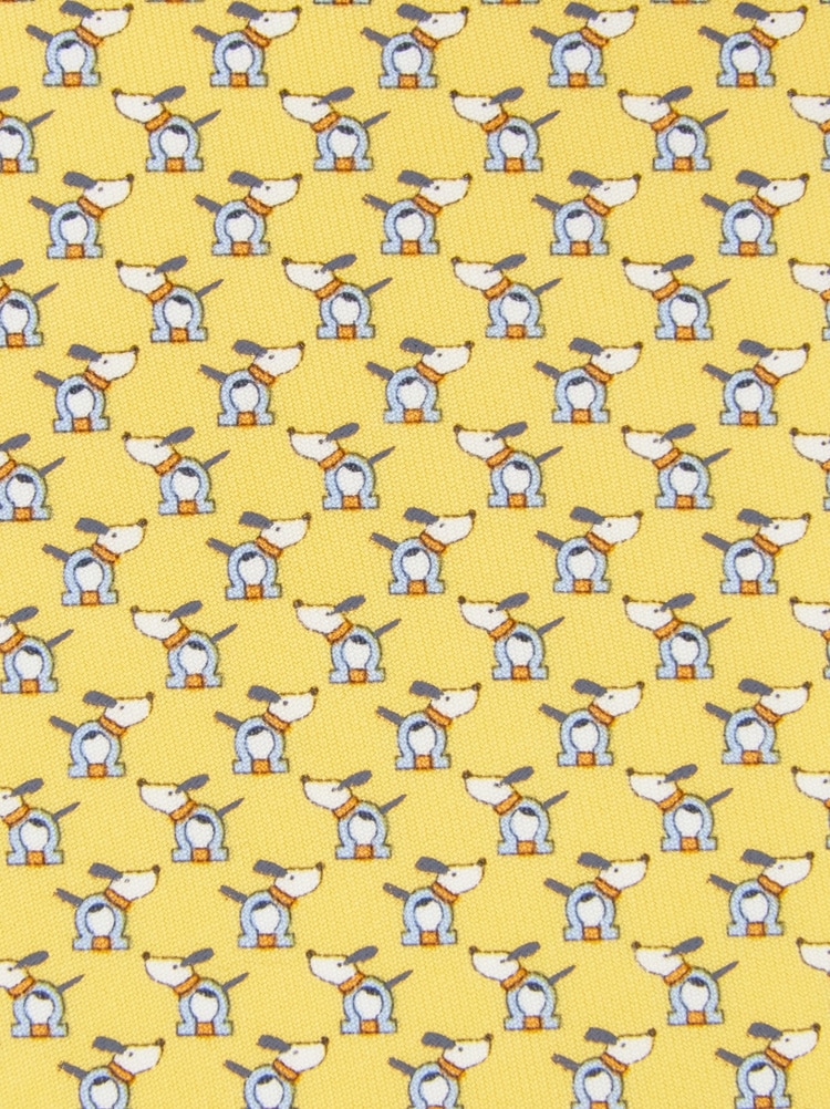 Printed silk tie with dogs and Gancios Gallery image 2