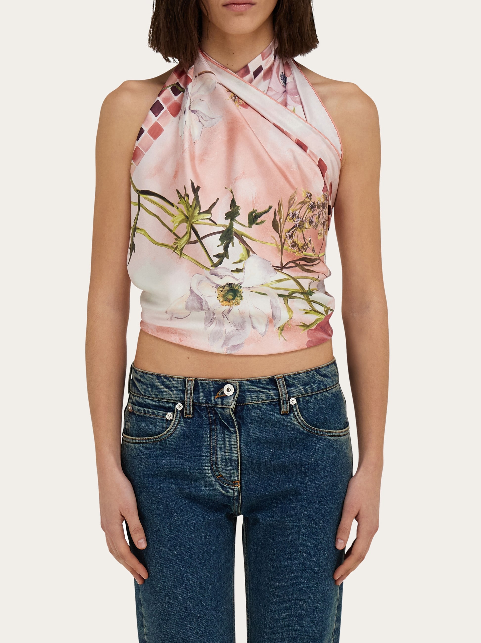 新品 フェラガモ 高級シルク スカーフ 花柄 洗練 シック 上品 シルクスカーフ - ウィメンズ | Ferragamo