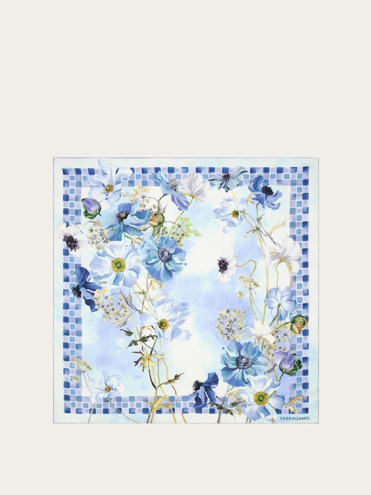 Foulard in seta stampa Fiori Gallery image 1