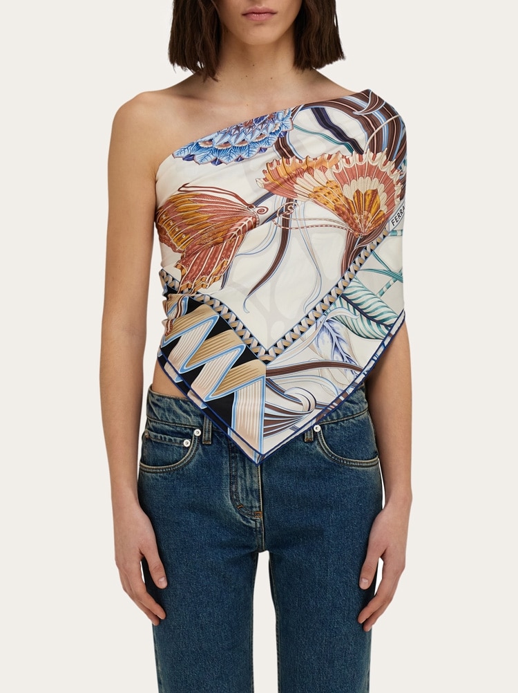Giada print silk scarf Gallery image 3