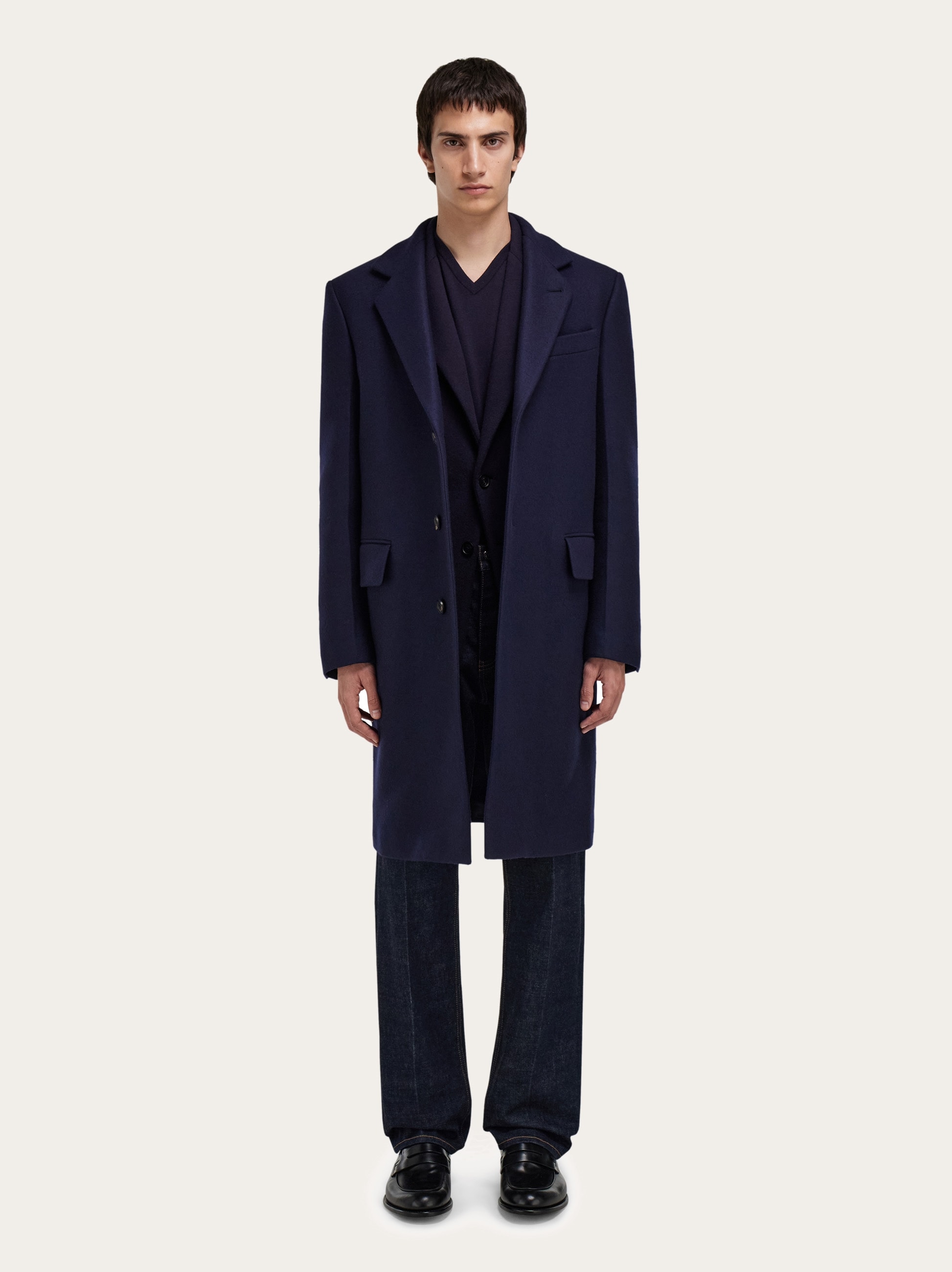 Salvatore Ferragamo ダークブルー ジャケット Single breasted coat - Men | Ferragamo