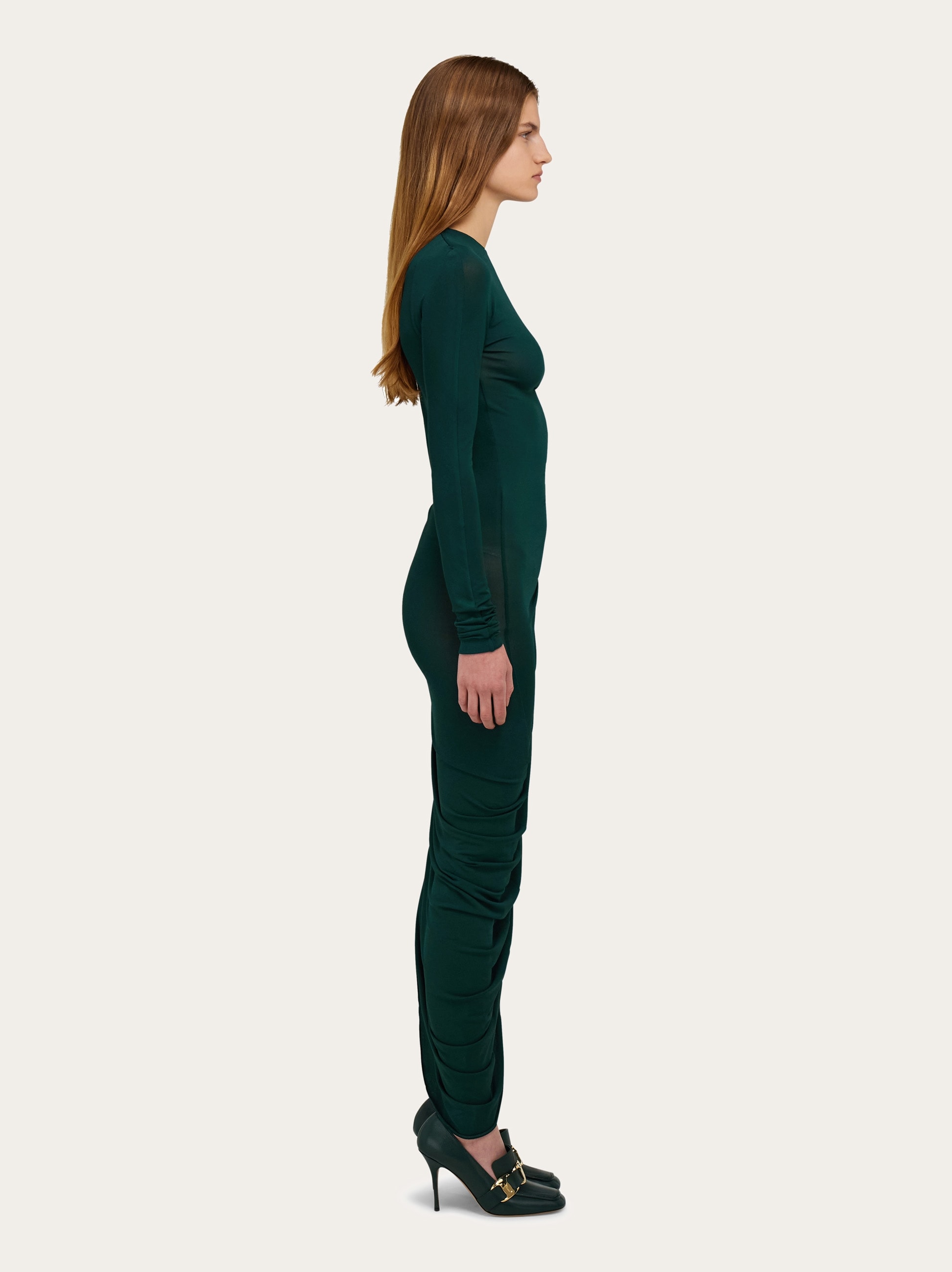 【送料&関税込】Ferragamo Asymmetrical Dress Ferragamo Draped Asymmetric Midi Dress | Black | FARFETCH