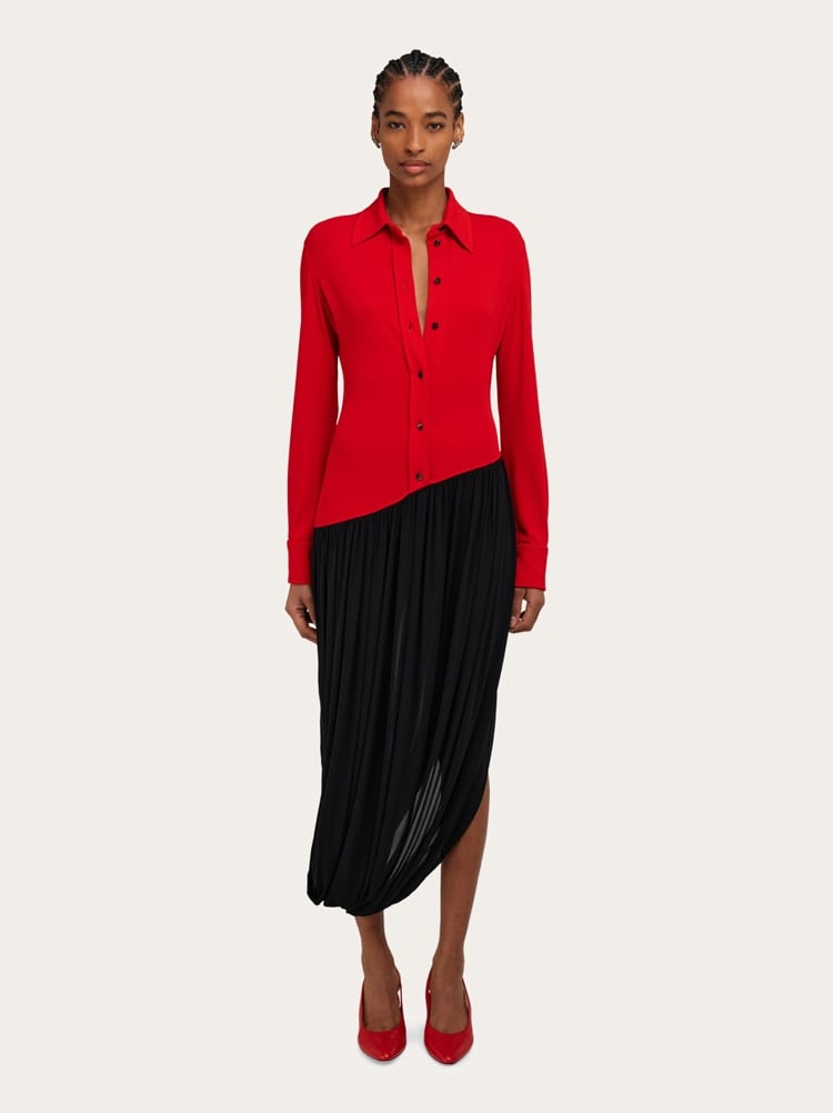 Vestido con falda drapeada Gallery image 2