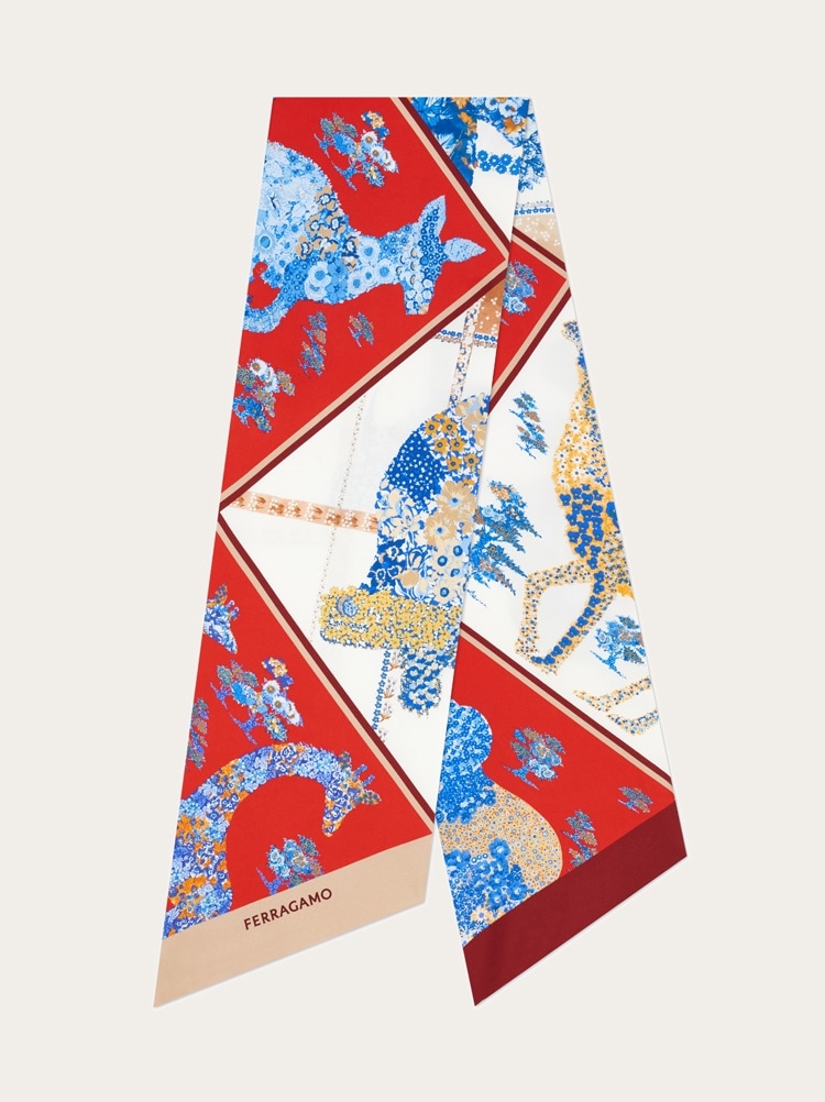 Patchwork print silk bandeau Gallery image 1