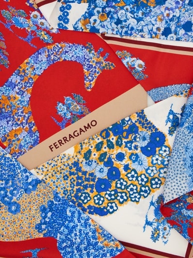 国内直営 FERRAGAMO パッチワークプリント シルク バンドゥ パッチワークプリント バンドゥ - ウィメンズ | Ferragamo