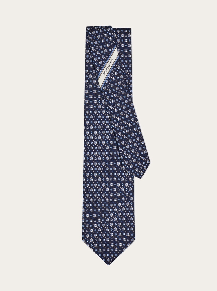 Turtle print silk tie Gallery image 3