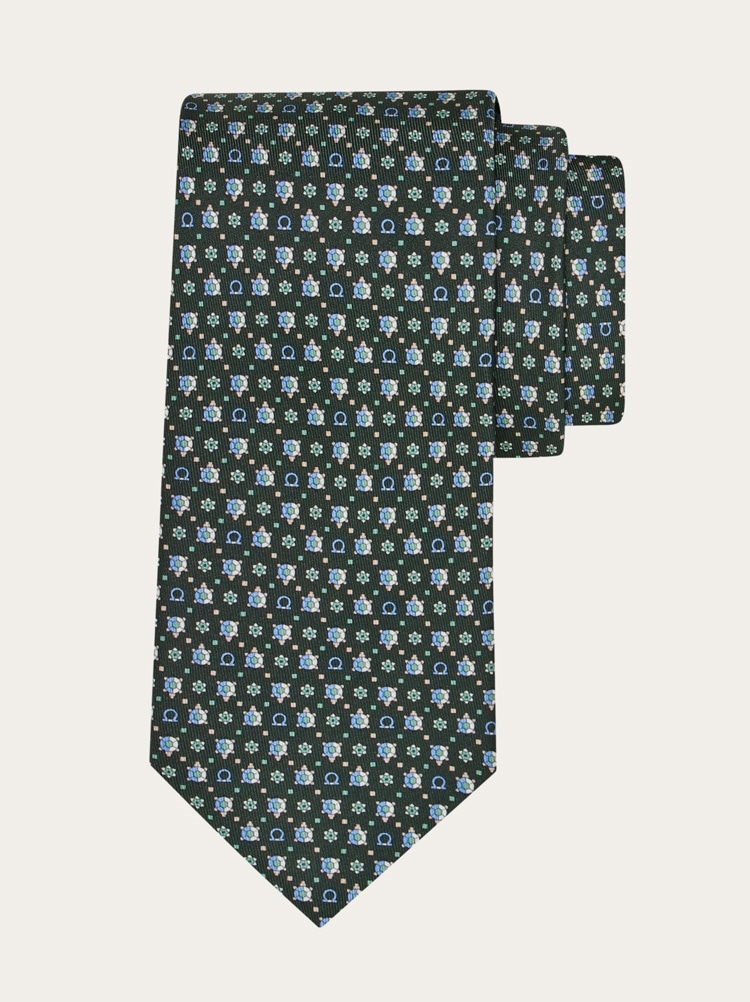 Corbata de seda estampado tortuga Gallery image 1